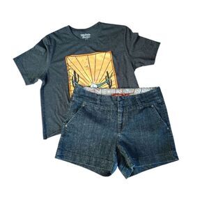 Y2K Faded Black Midrise 4" Inseam Chino Jean Shorts Size 10